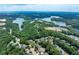 Aerial view of community with lake, homes, and lush green landscape at 138 Stargaze Rdg, Canton, GA 30114