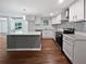 Modern kitchen with white cabinets, stainless steel appliances, and a large island perfect for entertaining at 2122 Belhaven Se Ln, Atlanta, GA 30315