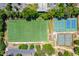 Aerial view of turf soccer field and tennis courts at 799 Hammond Dr # 406, Atlanta, GA 30328