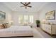 Modern main bedroom with white furniture, carpet, plantation shutters and tray ceilings at 705 Springer Mountain Dr, Canton, GA 30114
