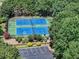 Two tennis courts surrounded by lush greenery at 1050 Park Shore Dr, Cumming, GA 30041