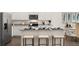 Kitchen with granite countertops, stainless steel appliances, and an island with seating at 338 Elgin Dr, Lawrenceville, GA 30045