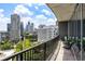 Private balcony overlooking the city skyline at 1080 Peachtree Ne St # 1309, Atlanta, GA 30309