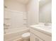 Clean bathroom with a tub, shower, and white vanity at 1956 Deco Dr, Kennesaw, GA 30144