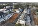 Aerial view of townhouses in a community with snowy landscape at 1996 Deco Dr, Kennesaw, GA 30144