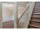 Refined dining room with wainscoting, chandelier, and elegant staircase at 1623 Bradmere Ln, Lithia Springs, GA 30122