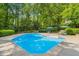 Sparkling kidney-shaped pool surrounded by trees at 10700 Stroup Rd, Roswell, GA 30075