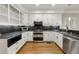 Classic kitchen featuring white cabinets, granite countertops, stainless steel appliances, and ample storage space at 2010 Stonehedge Rd, Roswell, GA 30075