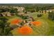 Aerial view of community park with baseball fields, playgrounds, and open green spaces at 630 Skytop Dr # 157, Cumming, GA 30040