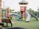A colorful playground with slides, climbing structures, and soft turf flooring for safety at 630 Skytop Dr # 157, Cumming, GA 30040