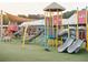 Colorful playground with slides, climbing structures, and soft turf at 635 Skytop Dr, Cumming, GA 30040