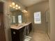 Double vanity bathroom with large mirror and walk-in shower at 4555 Sweetlake Ct, Mableton, GA 30126