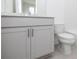 Modern bathroom with gray vanity, quartz countertop, and subway tile accents for a clean, stylish look at 352 Olmstead Way # 28, Alpharetta, GA 30022