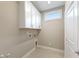 Functional laundry room featuring ample storage with modern cabinets and clean finishes at 5365 Maggie Mae Ln, Cumming, GA 30028