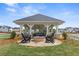A community outdoor pavilion featuring ample seating and a fire pit at 5365 Maggie Mae Ln, Cumming, GA 30028