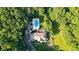 Aerial view of home showcasing pool and yard at 2269 E Cherokee Dr, Woodstock, GA 30188