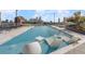 Rooftop pool features modern seating and a stunning city view in a luxurious setting at 3107 Peachtree Ne Rd # 1101, Atlanta, GA 30305