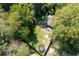 Aerial view showing house, yard, and shed at 7206 Highway 101 N, Rockmart, GA 30153