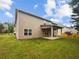Large backyard with a covered patio, lawn, and privacy fence, ideal for outdoor living at 3650 Lindsy Brooke Ct, Douglasville, GA 30135