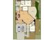 Detailed floor plan showcasing the layout of a home, including kitchen, living, bedrooms and outdoor courtyard at 5225 Ginger Rose Ct, Cumming, GA 30028