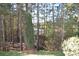 Backyard view featuring lush trees and a glimpse of the community in the distance at 1007 Sycamore Ln, Villa Rica, GA 30180