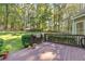 Private deck with lush backyard and wooded views at 503 W Green Ct, Woodstock, GA 30189