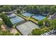 Aerial view of multiple tennis courts at 503 W Green Ct, Woodstock, GA 30189