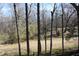 Secluded backyard with mature trees providing privacy and a woodsy backdrop at 2100 Indian Shoals Dr, Loganville, GA 30052
