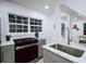 Modern kitchen featuring stainless steel appliances, gray cabinets and marble countertops, great for cooking at 1466 Hardin Ave, Atlanta, GA 30337