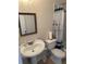 Clean bathroom with pedestal sink and shower/tub combo at 102 Cedar Chase Rd, Atlanta, GA 30324