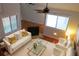Living room with white couches and glass coffee table at 102 Cedar Chase Rd, Atlanta, GA 30324