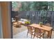 Private patio with wood furniture and gravel at 102 Cedar Chase Rd, Atlanta, GA 30324