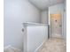 Upstairs hallway with carpet leading to a laundry room at 6198 Ripple Way # 87, South Fulton, GA 30349