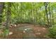 Secluded area surrounded by trees featuring a stone pad on a bed of pine needles at 4055 Vinings Mill Se Trl, Smyrna, GA 30080