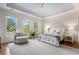 Main bedroom with high ceilings and a ceiling fan at 37 Honour Nw Ave, Atlanta, GA 30305