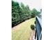 View of backyard with privacy fence and manicured green space from outdoor deck at 306 Mountain Laurel Walk, Canton, GA 30114