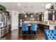 Modern kitchen with dark cabinets and a large island at 916 Dexter Dr, Stockbridge, GA 30281