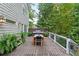 A view of the back deck featuring an outdoor kitchen, dining area, and mature landscaping for privacy at 2908 Mabry Ne Ln, Brookhaven, GA 30319