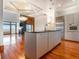 Modern kitchen with island, stainless steel appliances, and hardwood floors at 3334 Peachtree Ne Rd # 1707, Atlanta, GA 30326
