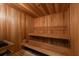 Relaxing wooden sauna with benches and traditional design at 2500 Peachtree Nw Rd # 405S, Atlanta, GA 30305