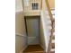 Wooden staircase leading to upper level at 5110 Martin Farms Ln, Powder Springs, GA 30127