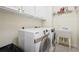 Well-equipped laundry room with washer, dryer, utility sink, and storage cabinets ensures efficient chores at 3127 Lenox Road # 6, Atlanta, GA 30324