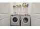 Convenient laundry room with side-by-side Samsung washer and dryer at 2688 Toucan Way, Atlanta, GA 30331