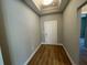 Inviting entryway with hardwood floors and elegant trim at 3587 Fishpond Cir, Dacula, GA 30019
