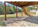 Stone patio under deck with backyard view at 1055 Leighs Brook Way, Dacula, GA 30019
