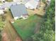 Overhead view of a fenced backyard with a small storage shed at 3406 Ravensworth Nw Trce, Kennesaw, GA 30144