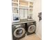 Laundry room with front loading washer and dryer, lots of storage space at 3406 Ravensworth Nw Trce, Kennesaw, GA 30144