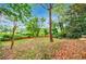 Wooded backyard with open lawn area at 4599 Park Dr, Pine Lake, GA 30083