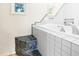 Freestanding tub with tiled surround and built-in bench at 4599 Park Dr, Pine Lake, GA 30083