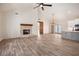 Spacious living room with vaulted ceilings, fireplace, and hardwood floors at 157 Clay Wade Dr, Canton, GA 30114